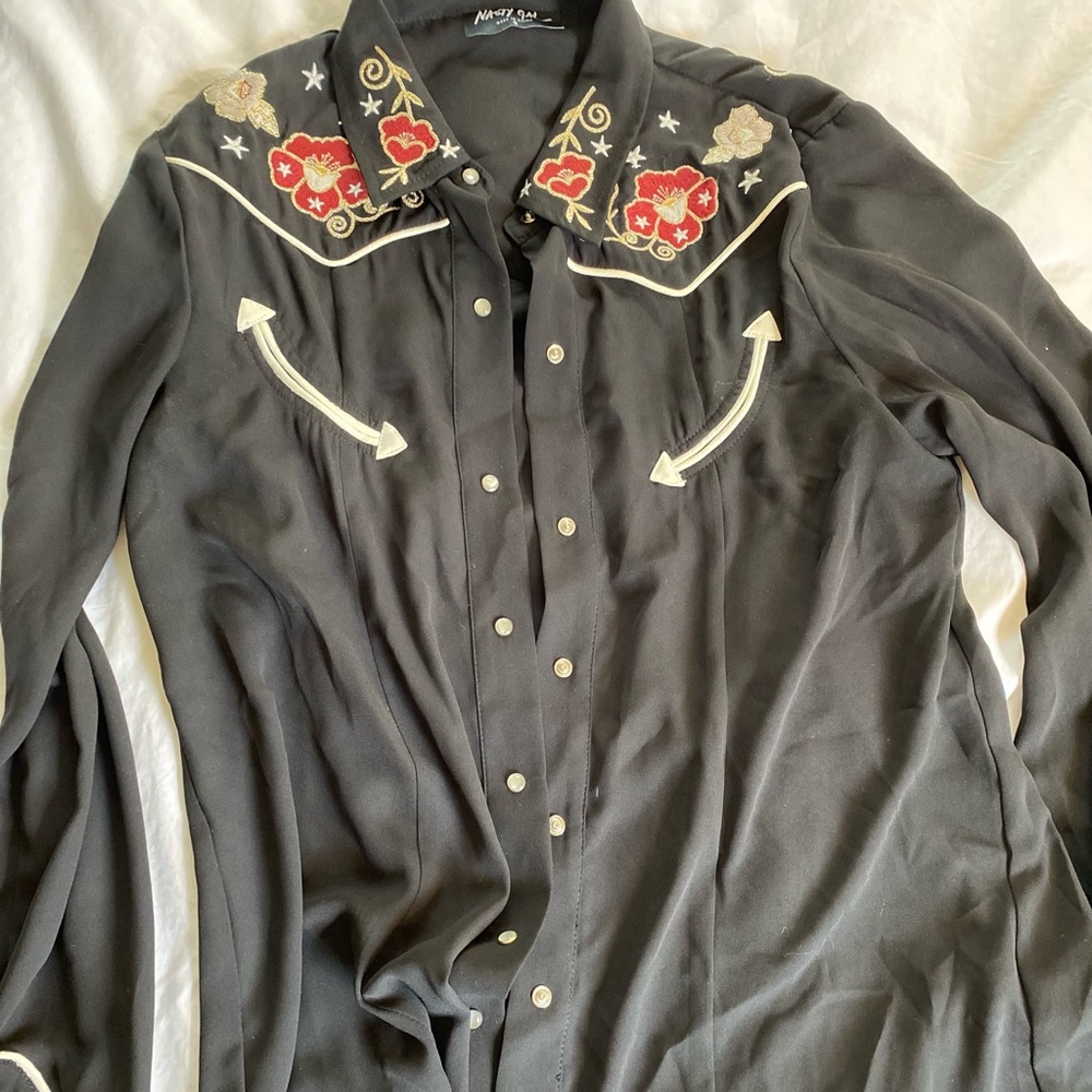 Nasty Gal vintage western button down size small